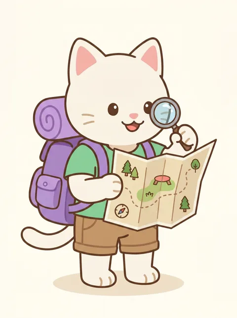 지도를 보는 찾냥이